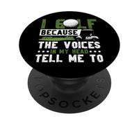 Golf Vintage I Golf Because The Voices In My Head Tell Me To PopSockets Adhesive PopGrip