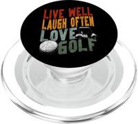 Golf Vintage Retro Live Well Laugh Often Love Golf PopSockets PopGrip for MagSafe