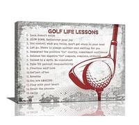 Golf Wall Art Golf Pictures Wall Decor Life Lessons Canvas Art Sports Artwork Framed Paintings Motivational Poster for Player Office Living Room Club Playroom Bedroom Boys Room 12" x 16"