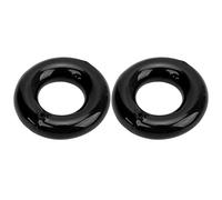 Golf Weight Swing Ring Trainer 2Pcs Set Weighted Golf Donut for Swing Strength Training Warm Up Outdoor Sports Durable Rubber Iron Material 6.5cm Diameter (Black)
