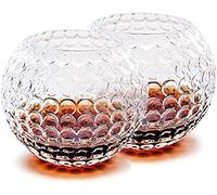 Golf Whiskey Glasses - Set of 2 - Unique, Handmade, Durable, and Fun Golf Drinking Accessories 10 Ounces Each and Handmade; A Great Present for Men and Women Golfers