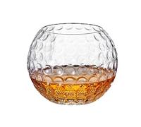 Golf Whiskey Glasses | SINGLE | 15 OZ Golf Ball Shaped Old Fashioned Liquor, Cocktail Glass, Crystal Unique & Fun Drinking Glassware Accessories, Golfer Gift For Him, Husband, Father, Boyfriend, Her
