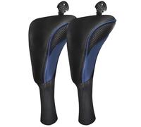 Golf Wood Headcovers Driver Fairway Hybrid Interchangeable Number Tag 2 3 Pack Set, Golf Club Covers Protective Zipper Fit All Wood Clubs (Navy-2 Hybrid)