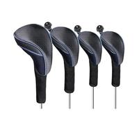 Golf Woods Club Head Covers 3/4 Set With Gift Box, Golf Head Covers 1 3 5 7 X With Interchangeable Number Tag for Men Women Fit All Wood Clubs (Navy-4 pack (Driver+Fairway+2 Hybrid))