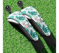 Golf Woods Club Head Covers Hybrid 2/3 Pack With Gift Box, Golf Head Covers 3 5 X With interchangeable Number Tag for Men Women (Leaves 2pcs)