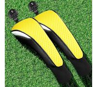 Golf Woods Club Head Covers Hybrid 2/3 Pack With Gift Box, Golf Head Covers 3 5 X With interchangeable Number Tag for Men Women (Yellow 2pcs)