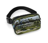 Golf Yacht Club Fanny Pack for Women Men Waist Bag Belt Bag Adjustable Casual Bag for Travel Sports Hiking, white, 7.9x5.1inches