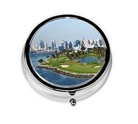 Golf Yacht Club Print Pill Box for Pocket Round Pill Box 3 Compartment Decorative Portable Travel Pill Holder Tablet Vitamin Organizer Mini Pill Case(2pcs)