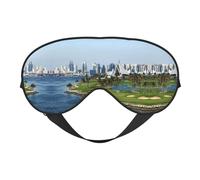 Golf Yacht Club Print Sleep Mask Silk Eye Cover Soft Satin Blindfold Elastic Strap Night Eyeshade Travel Nap for Women Men