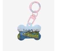 Golf Yacht Club Printing 1 Pc Dog Bone Shape Id Tags Double Sided with Key Ring Craft for Pets