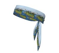 Golf Yacht Club Printing One-Pack Tie Headbands Moisture Wicking Athletic Sports Head Band For Men And Women