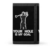 Golf Your Hole is My Goal Men Trifold Wallets with Card Holders Keychain Slim Purse Money Clip for Women