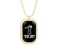 Golf Your Hole Is My Goal Women's Necklaces Pendant Necklace Fashion Diamond Jewelry with Chain