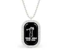 Golf Your Hole Is My Goal Women's Necklaces Pendant Necklace Fashion Diamond Jewelry with Chain