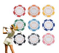 Golfball Marker Tool | Poker Chip Ball Marker Set - Novelty Accessories Sports 9x Set for Men Women Golfer Court