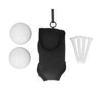 Golfer Ball Waist Bag Portable Neoprene Pouch Sports Belt Tee Holder with Peg Accessories for Golf Enthusiasts Lightweight Elastic Breathable Compact Design for Practice and Games (Black)