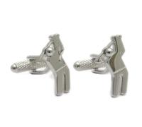 Golfer Cufflinks - Onyx Art CK182 Mens Wedding Novelty Gift Golf Player Cuffs In Premier Life Packaging