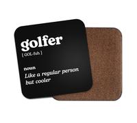Golfer Square Coaster - Golf Player Sport Fan Dictionary Regular But Cooler Definition Funny Joke Hobby Men Women Kitchen Drink #82604