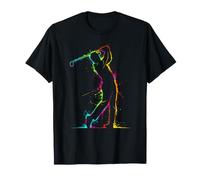 Golfer Swing Paint Splash Golf Player Sports Silhouette Art T-Shirt