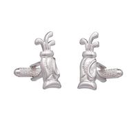 Golfers Golf Bag and Golfing Clubs Cufflinks In Onyx Art Cufflinks Box