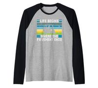 Golfers Golfplayer Life Begins Where The Pavement Ends Golf Raglan Baseball Tee