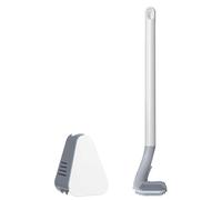 golff Toilet Brush - Wall-Mounted Silicone Toilet Cleaner with Triangular Head, Ergonomic Long Handle | Flexible Bristles for Deep Bathroom Cleaning, Quick-Drying Holder, Space-Saving Design