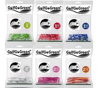 GolfGoGreen Bamboo Graduated Wooden Wood Castle Golf Tees (White 51mm - 20 Pack)