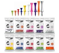 GolfGoGreen Plastic Castle Graduated Golf Tees - BUY 2 OR MORE AND SAVE 10% (White 51mm (2"))