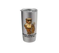 Golfing Bear Right Where I'm Meant to Be Stainless Steel Insulated Tumbler