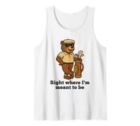 Golfing Bear Right Where I'm Meant to Be Tank Top