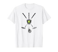 Golfing, Crossed PUTTERS and Woods, Golf Clubs, Golfer Value Graphic T-Shirt, Men, White, XL