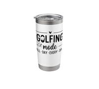 Golfing Mode Golf Player Everyday Retirement Golfer Stainless Steel Insulated Tumbler