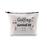Golfing Survival Kit Makeup Bag Golfing Gift Golf Accessories Gift for Mom Golfer Humor (Golfing Survival Makeup EU) Beige
