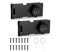 Golgner 2 Pcs Password Hasp Locks, 3 Digit Cabinet Door Combination Lock, Rotary Door Lock Hasp, Security Combination Latch Lock, with Screws for Cabinets, Barn Door, Bathroom