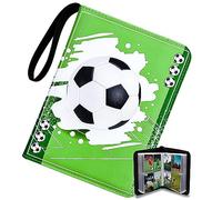 Golgner Trading Card Binder, Football Card Holder Album, Trading Cards Album, Card Collection Folder with Zipper and Handle Strap, PU Leather 400 Pockets for Baseball Cards, Sports Star Cards