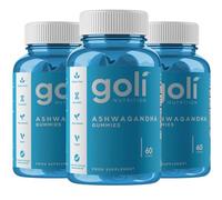 Goli Ashwagandha KSM-66 Gummies | Stress, Sleep & Mood Support | Mixed Berry | Vitamin D, Vegan, Plant Based, Non-GMO, Gluten Free, Gelatin Free | Relax. Restore. Unwind. | Pack of 3, 180 Gummies