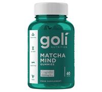Goli Matcha Mind Gummies | Green Tea Leaves Powder with 250mg Cognizin for Focus, Attention & Brain Health | Vegan, Non-GMO, Gluten-Free, Gelatin Free | 60 Gummies