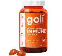 Goli Triple Action Immune Gummies 60 | Vitamin C, D & Zinc | Immune Support Supplement | Vegan, Gluten-Free, Non-GMO | Orange Flavour Gummies for Adults & Kids | UK Stock