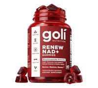 Goli World’s First Renew NAD+ Gummies | Nicotinamide Riboside (NR) | Cellular Energy & Healthy Aging Support | Vegan, Non-GMO, Gelatin-Free | 60 Liquid-Centre Gummies