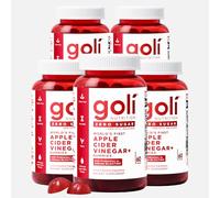 Goli Zero Sugar Apple Cider Vinegar Gummies - Vitamin B12, Probiotics for Bloating. No Artificial Sweeteners or Sugar Alcohols. Vegan, Non-GMO, Gluten-Free & Gelatin Free, Pack of 5, 300 Gummies