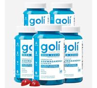 Goli Zero Sugar Ashwagandha & Vitamin D, Maca, L-Theanine Gummies, No Artificial Sweeteners, No Sugar Alcohols. Mixed Berry, KSM-66, Vegan, Non-GMO, Gluten-Free & Gelatin Free, Pack of 5, 300 Gummies