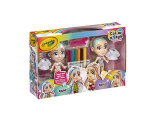 Goliath Crayola Colour N Style 919200.006 Rainbow Twins Customisable Dolls from 3 Years and Up White