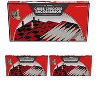 Goliath Games: Classic Chess, Checkers & Backgammon Triple Pack | Traditional Board Games for Kids and Adults | For 2 Players Ages 6+ (Pack of 3)