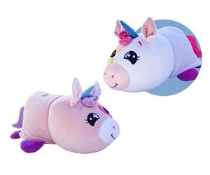Goliath Games Flip-a-Zoo Mushmillows: Unicorn | The Toy that Flips For You! | 2-in-1 Super Squeezable, Squashy Pals | 15-inch Reversible Plush