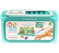 Goliath - JELLY BLOX - Playground Store & Play Set - Sensory Game 2+ - 30 Colorful Soft Blocks with Characters and Animals - Table Cover - Storage Box - Gift Idea