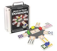 Goliath - Mexican Train Dominoes, Metal Tin, Domino Game for Children from 6 Years, Board Game for 2 to 10 Players, Strategic Board Game