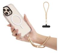 Golifyne Phone Wrist Strap | 6mm Wristlet Lanyard + Tether Tabs | Anti-Theft Armband for iPhone/Samsung/Most Cellphone (Without Case) - Camel Beige