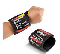 Golilyfine Magnetic Wristband for Holding Screws, Nails & Tools, Strong Magnets Holding Screws,Nails,Drill,Bits,Screwdriver, Gadgets Tools for Men,Dad Father and Husband, Built-in 15 Magnets-Red