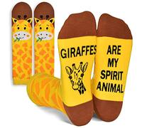 GOLIN Women Girls Novelty Animal Socks, Funny Giraffe Gifts Bunny Gifts Horse Gifts Cow Gifts for Animal Lovers, Giraffe, Medium
