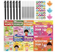 Golinkid Magic Grooved Writing Practice Books for Kids, 8 Reusable Practice Books for Handwriting, Magic Textbooks for Ages 3-10, with 6 Pens